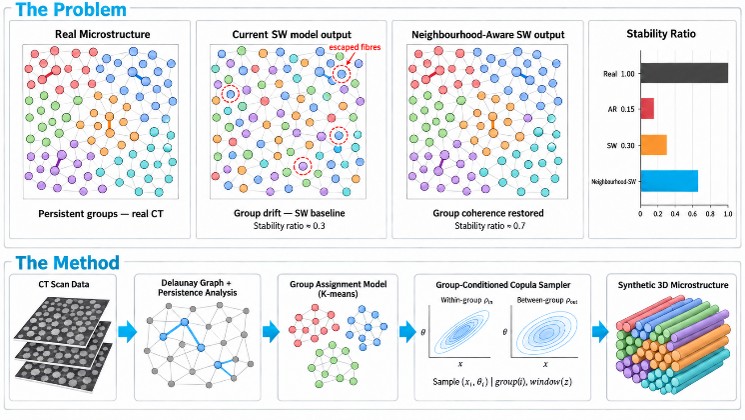 Neighborhood-Aware Stochastic Generation: Enforcing Fiber Group Coherence in the Conditional Joint Gaussian  Model to Generate Coherent/Continuous 3D FRP microstructures thumbnail